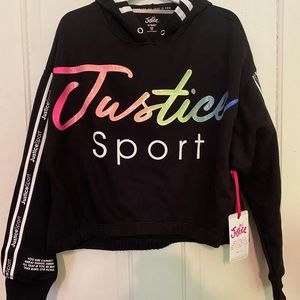 Justice cropped hoodie for girls size 10.